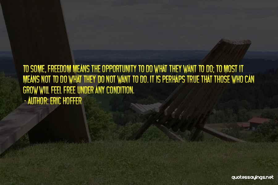 Want To Feel Free Quotes By Eric Hoffer