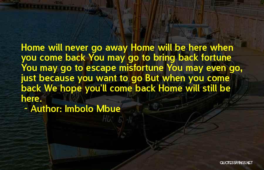 Want To Go Back Home Quotes By Imbolo Mbue