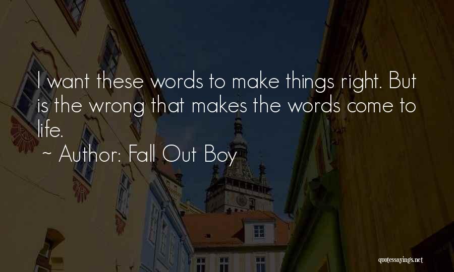 Want To Make Things Right Quotes By Fall Out Boy