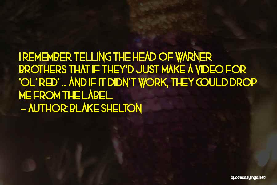 Warner Brothers Quotes By Blake Shelton