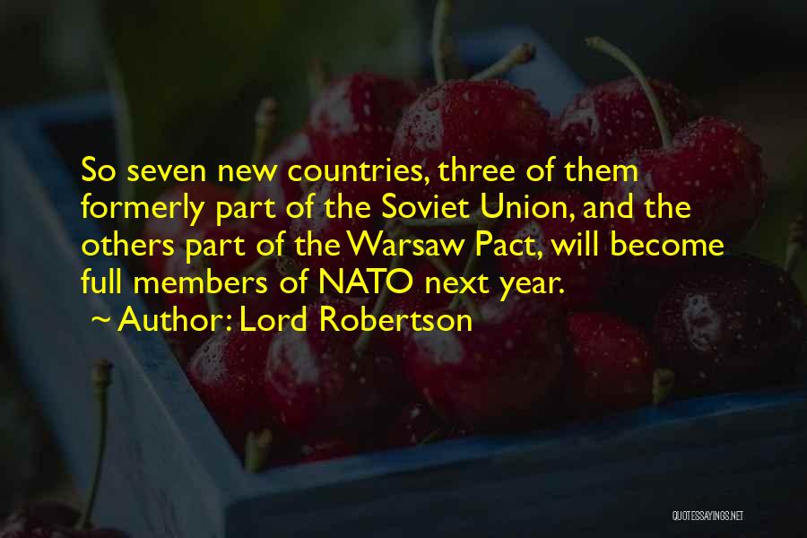 Warsaw Pact Quotes By Lord Robertson