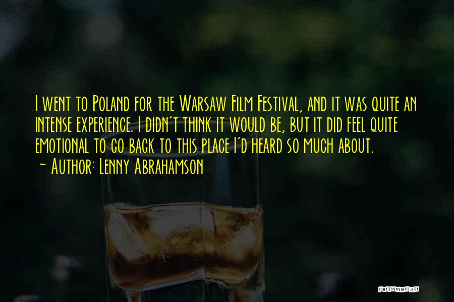 Warsaw Quotes By Lenny Abrahamson