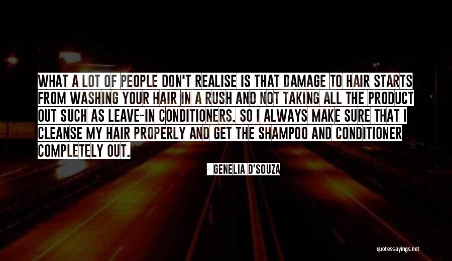 Washing Hair Quotes By Genelia D'Souza