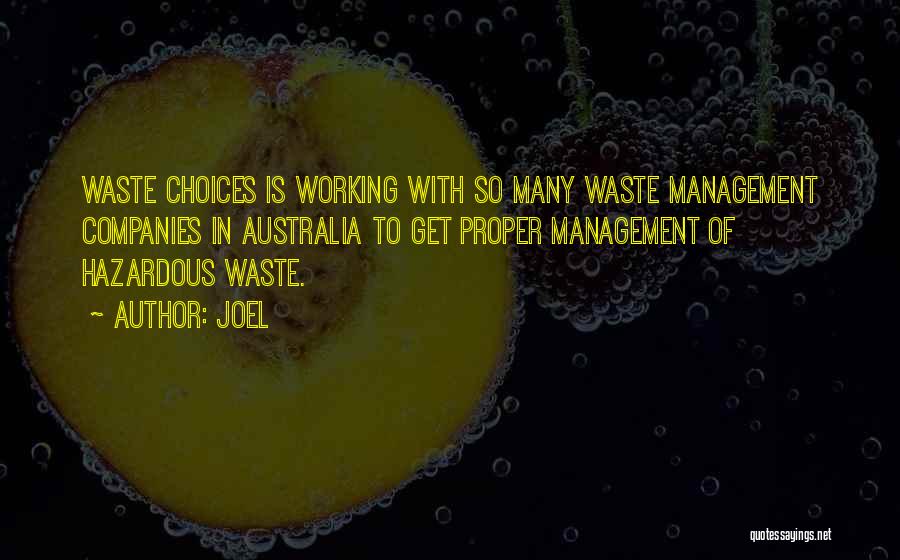 Waste Management Quotes By Joel