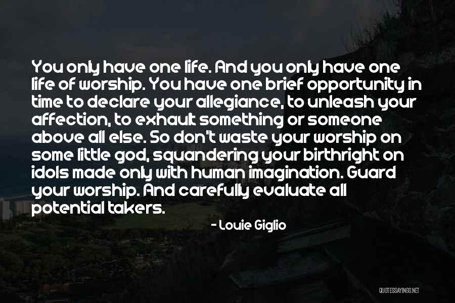 Waste Of Life Quotes By Louie Giglio