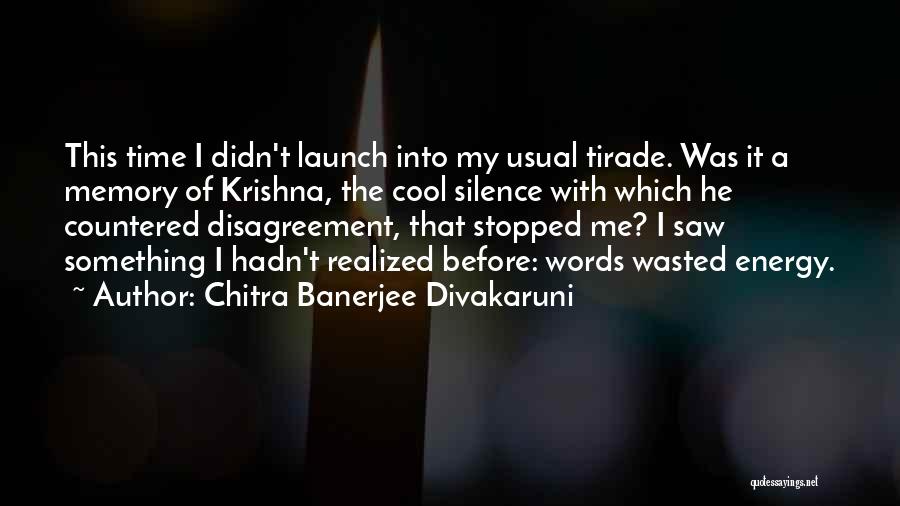 Wasted Time Energy Quotes By Chitra Banerjee Divakaruni