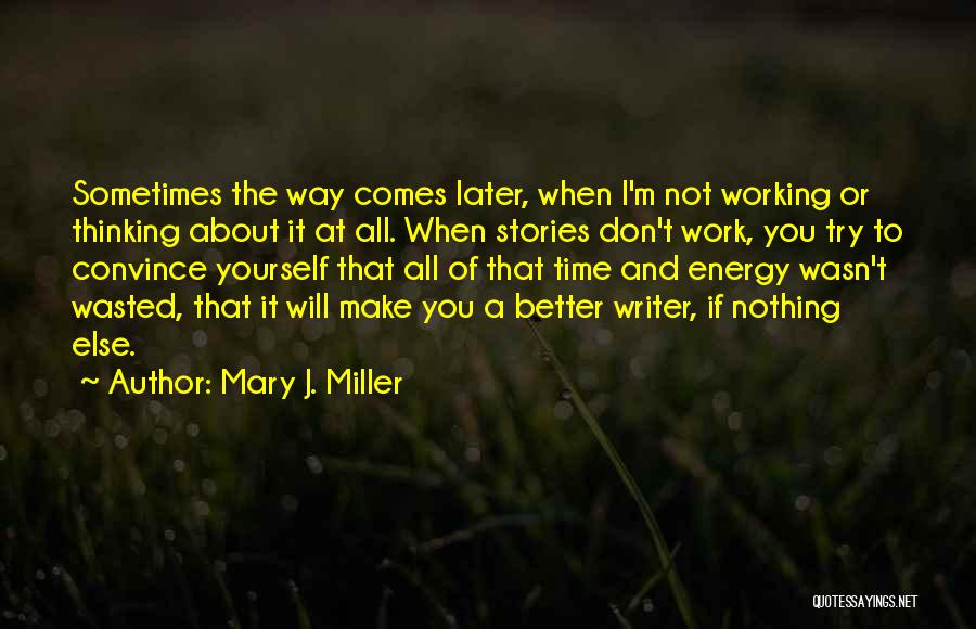 Wasted Time Energy Quotes By Mary J. Miller