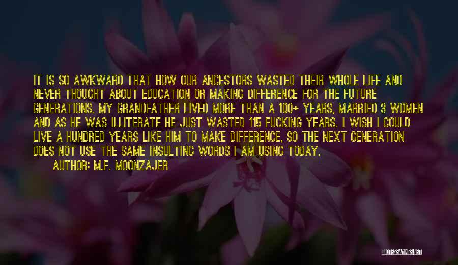 Wasted Words Quotes By M.F. Moonzajer
