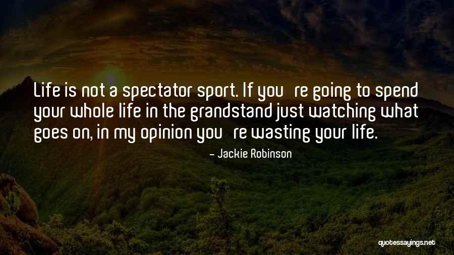 Wasting Your Life Quotes By Jackie Robinson