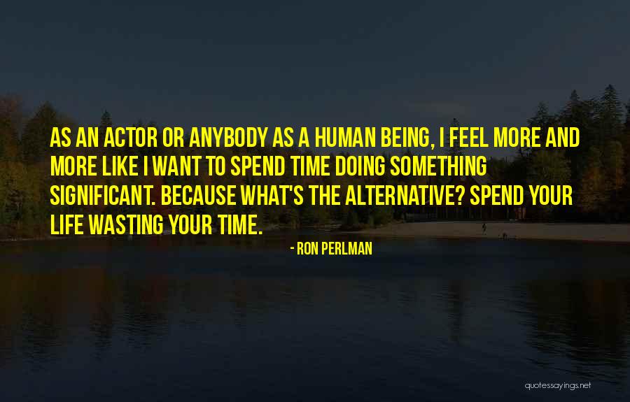 Wasting Your Life Quotes By Ron Perlman