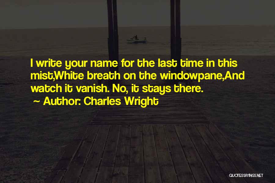 Watch Your Time Quotes By Charles Wright
