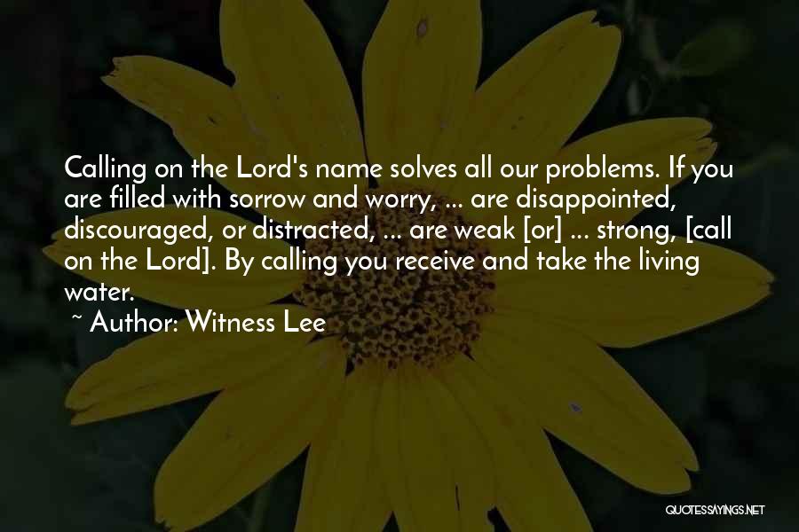 Water Problems Quotes By Witness Lee