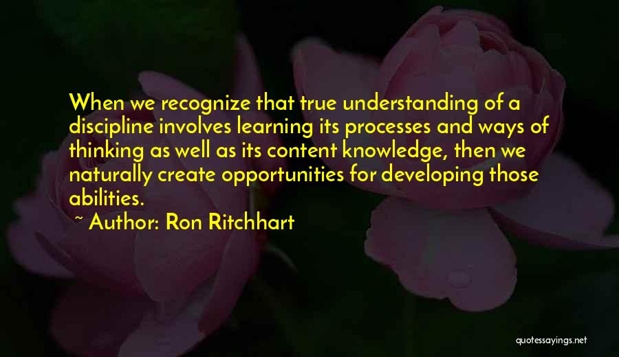 Ways Of Learning Quotes By Ron Ritchhart