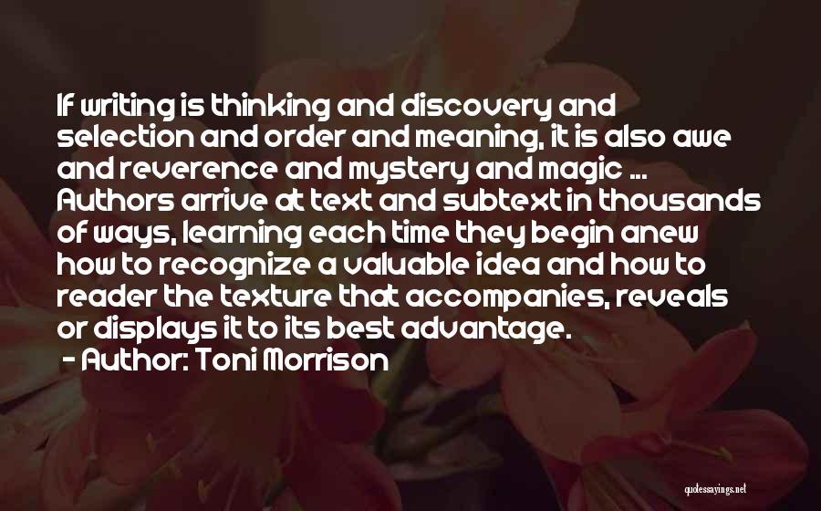 Ways Of Learning Quotes By Toni Morrison