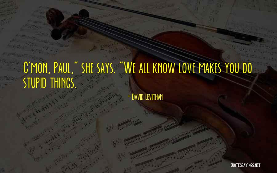 We All Do Stupid Things Quotes By David Levithan