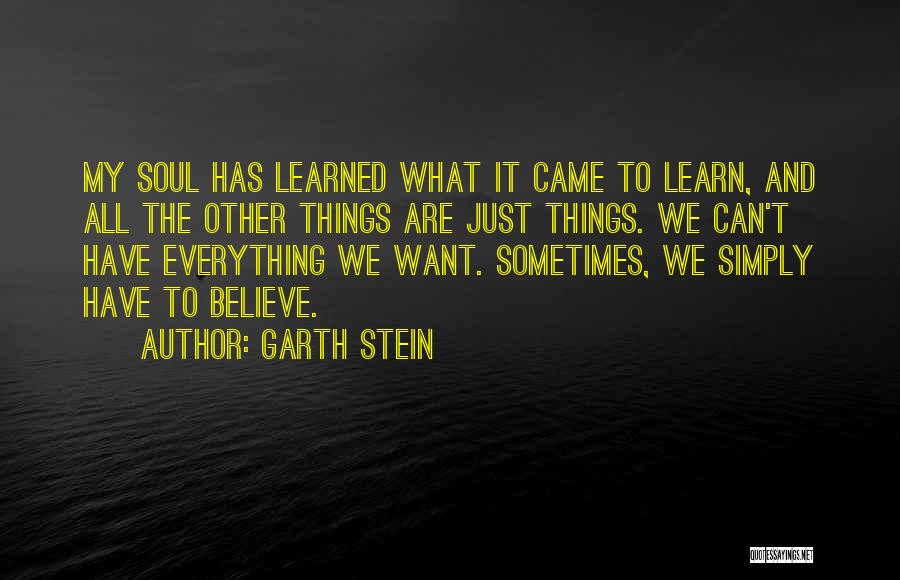 We All Just Want Quotes By Garth Stein