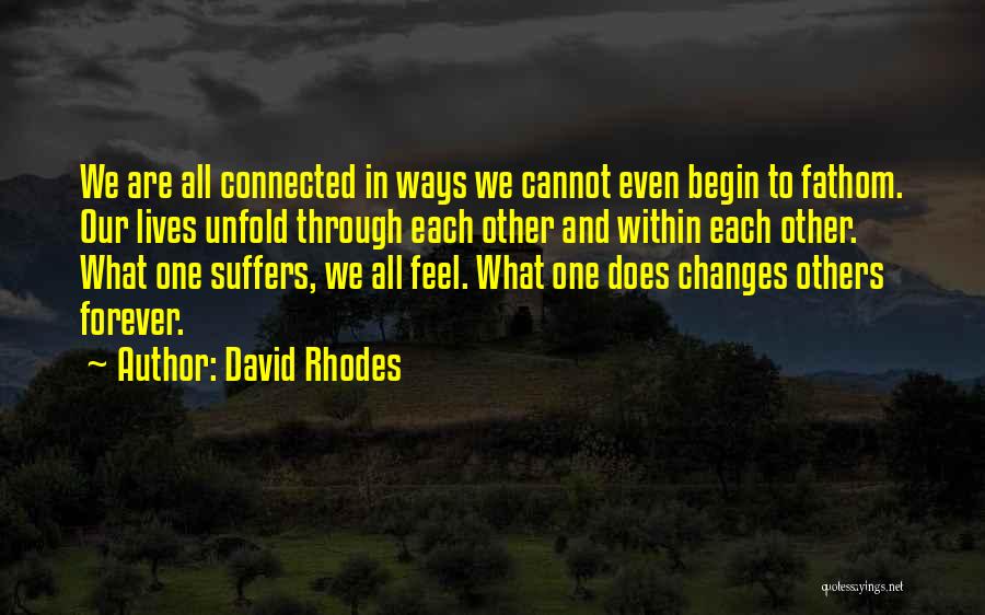 We Are All Connected To Each Other Quotes By David Rhodes