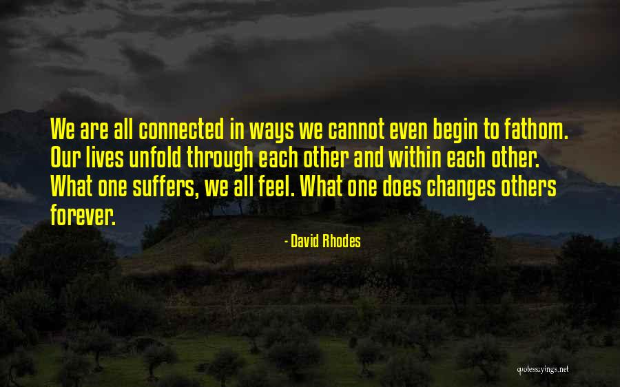 We Are All Connected To Each Other Quotes By David Rhodes