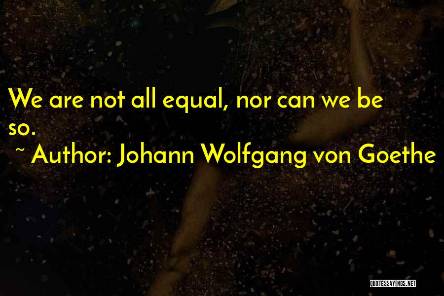 We Are All Equal Quotes By Johann Wolfgang Von Goethe