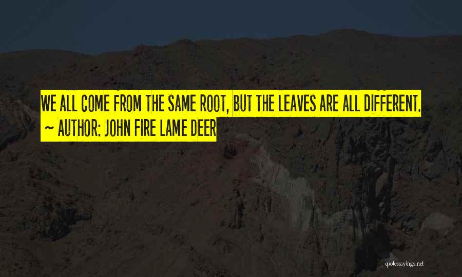 We Are All The Same But Different Quotes By John Fire Lame Deer