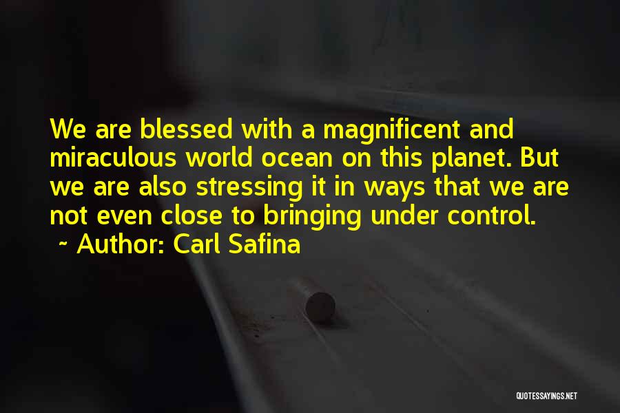 We Are Blessed Quotes By Carl Safina