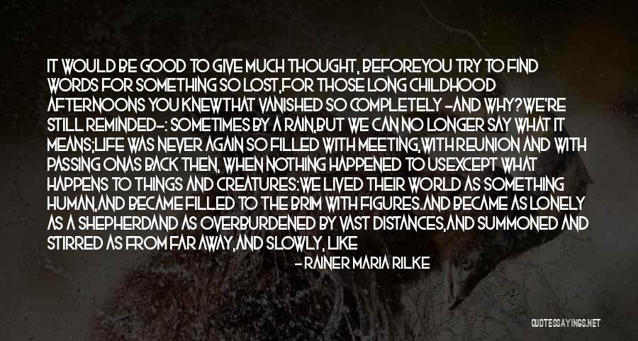 We Can Never Go Back Quotes By Rainer Maria Rilke