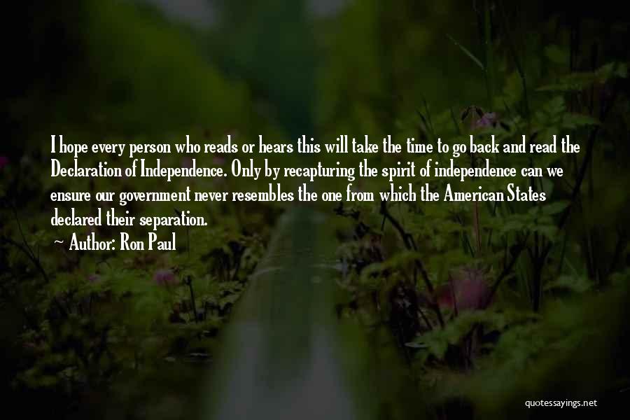 We Can Never Go Back Quotes By Ron Paul