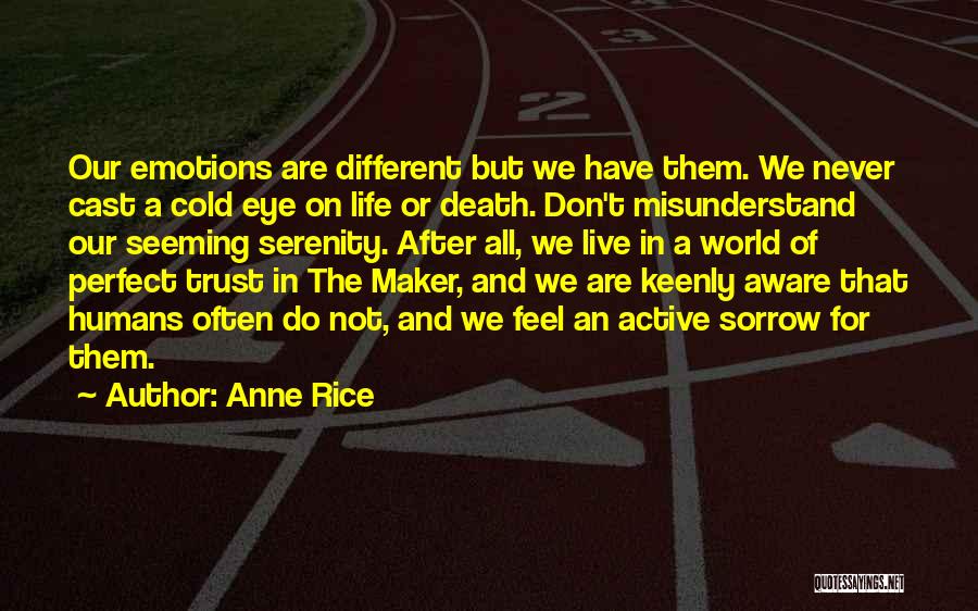 We Don Live In A Perfect World Quotes By Anne Rice