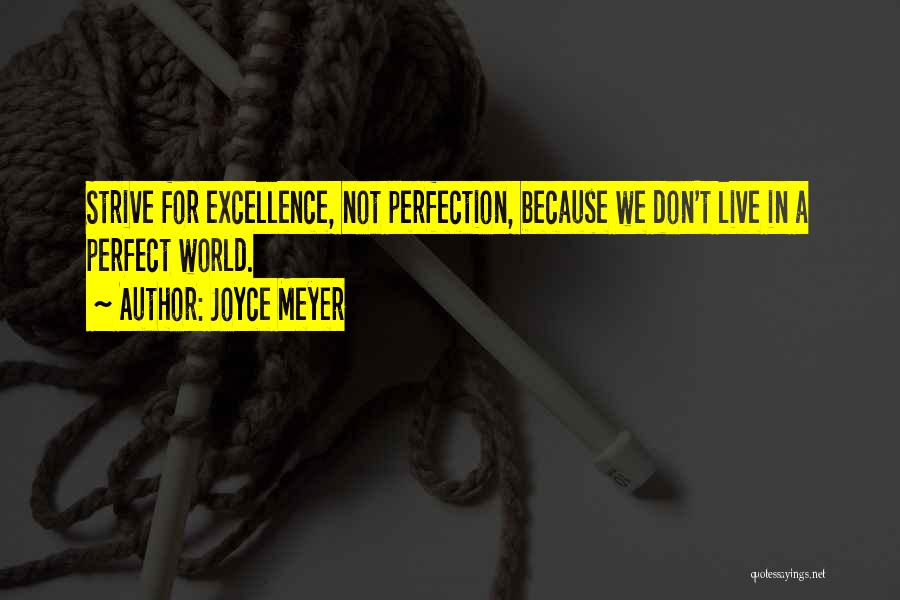 We Don Live In A Perfect World Quotes By Joyce Meyer