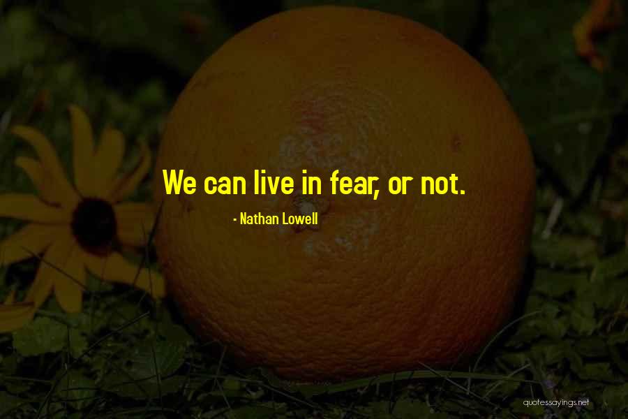 We Live In Fear Quotes By Nathan Lowell