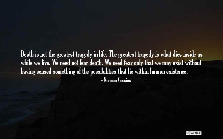 We Live In Fear Quotes By Norman Cousins