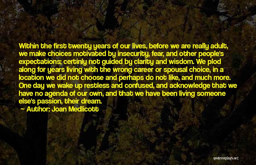 We Make Our Own Choices Quotes By Joan Medlicott