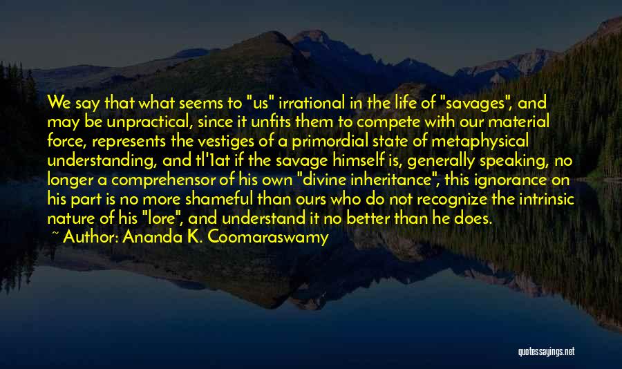 We May Not Understand Quotes By Ananda K. Coomaraswamy