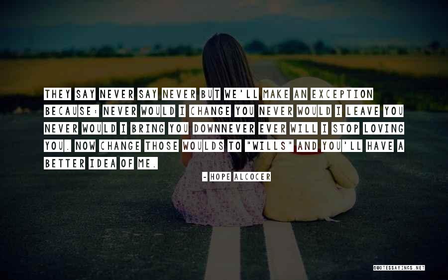 We Never Change Quotes By Hope Alcocer We Never Change Quotes By Hope Alcocer
