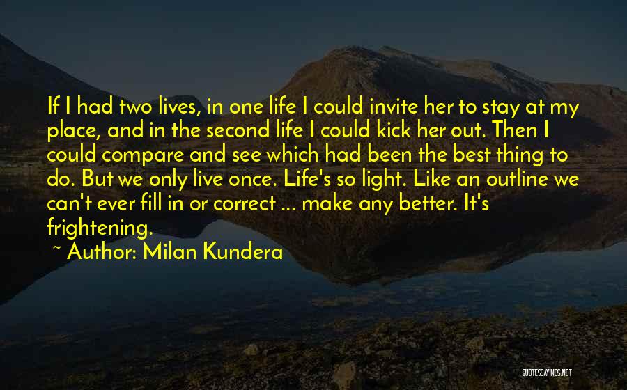 We Only Live Life Once Quotes By Milan Kundera