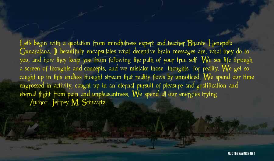 We Spend Our Life Quotes By Jeffrey M. Schwartz