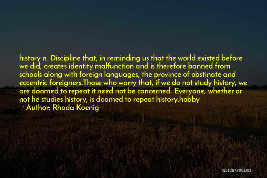 We Study History Quotes By Rhoda Koenig