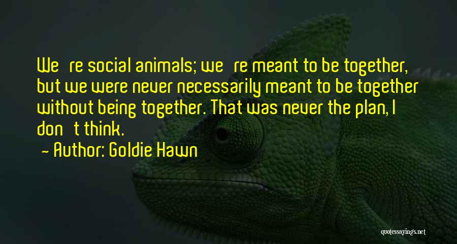 We Were Never Meant To Be Together Quotes By Goldie Hawn