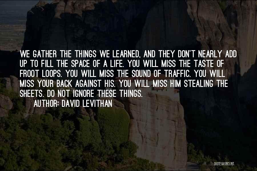 We Will Miss Your Quotes By David Levithan