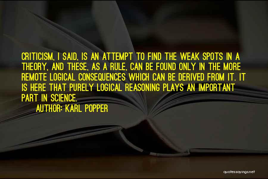 Weak Spots Quotes By Karl Popper