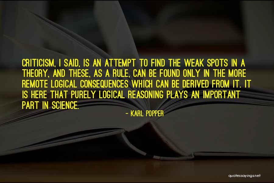 Weak Spots Quotes By Karl Popper