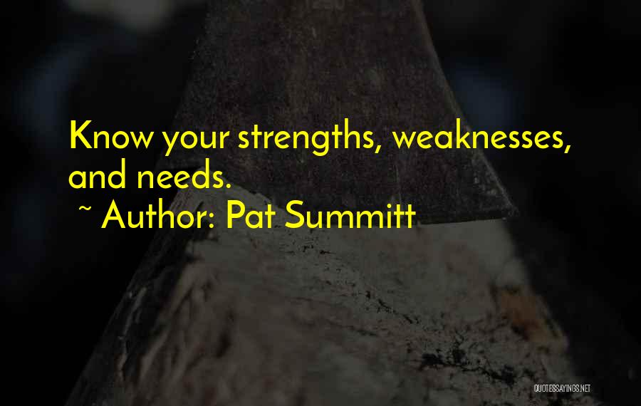 Weakness And Strength Quotes By Pat Summitt