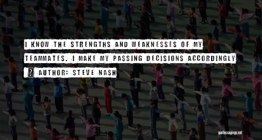 Weaknesses And Strengths Quotes By Steve Nash