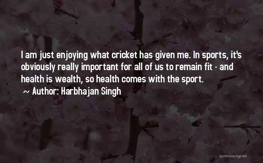 Wealth And Health Quotes By Harbhajan Singh
