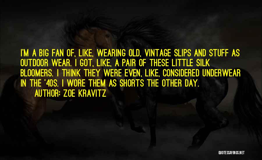 Wearing Underwear Quotes By Zoe Kravitz