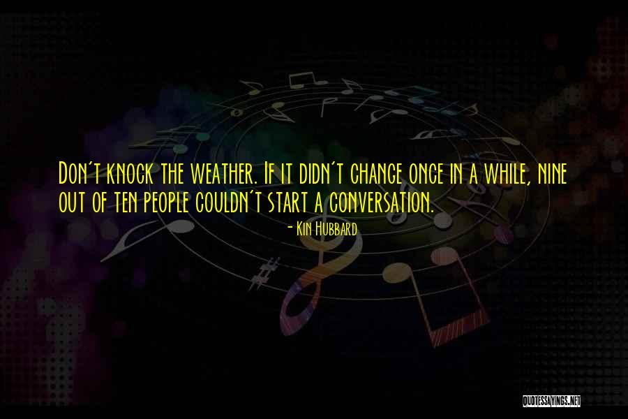 Weather Change Quotes By Kin Hubbard