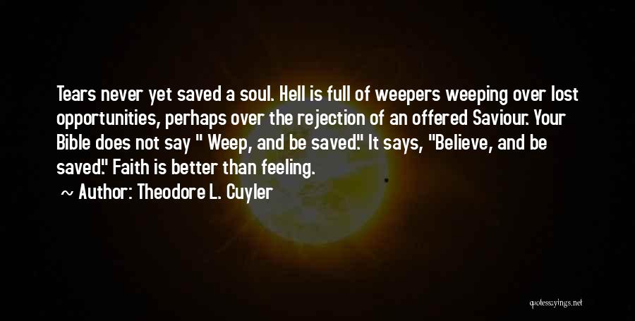 Weeping Bible Quotes By Theodore L. Cuyler