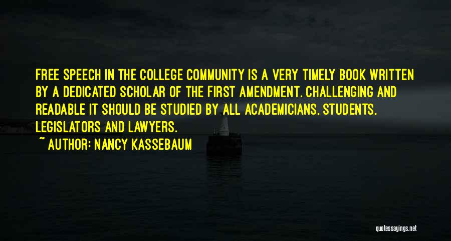 Welcome Speech In College Quotes By Nancy Kassebaum