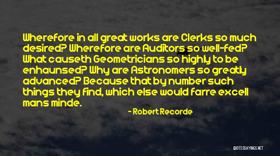 Well Fed Quotes By Robert Recorde