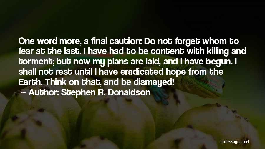 Well Laid Plans Quotes By Stephen R. Donaldson